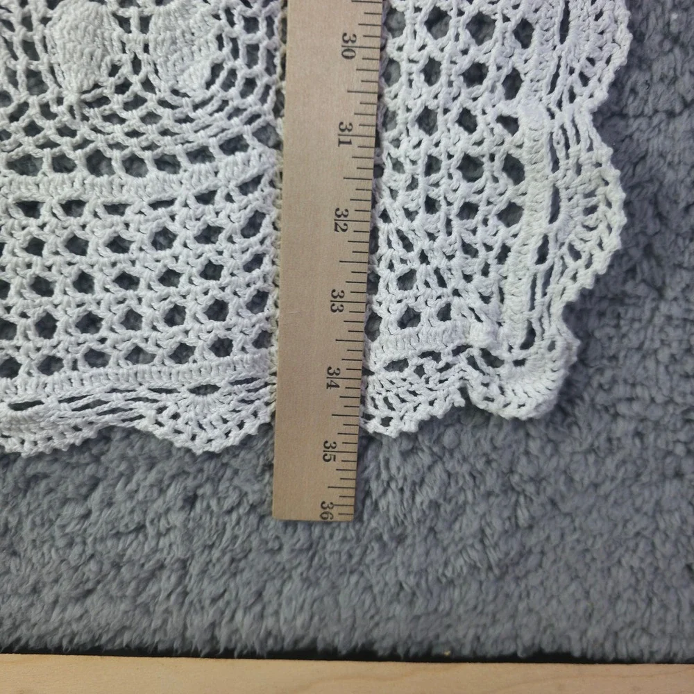 Elegance in Crochet by Tessile 9pc Set White Cotton Table Runner Doilies Coaster